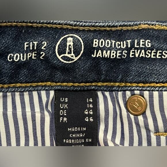 Lands End Women's Fit 2 Cotton Stretch Bootcut Jeans, Size 14 - Picture 6 of 10